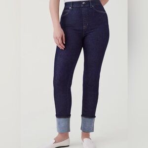 SPANX Cuffed Straight Leg Jeans, 2X, Indigo